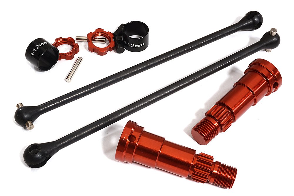 Universal Drive Shafts w/ +12mm Ext. Stub Axles (2) for TRX 8S X-Maxx 4X4 7750X