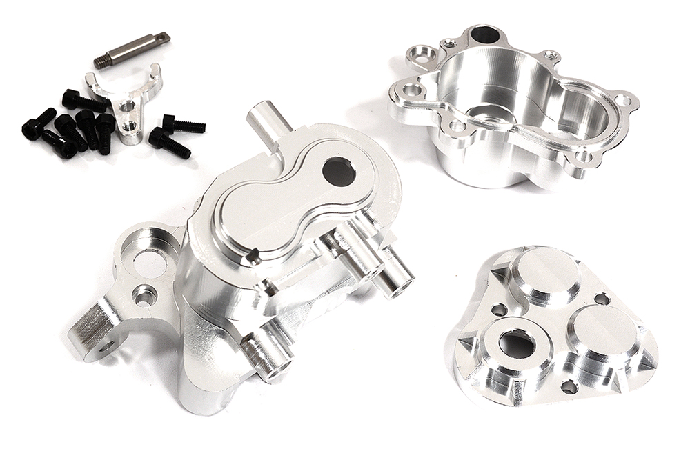 C30359SILVER Billet Machined Center Gearbox Housing for Traxxas TRX-4 Scale & Trail Crawler - Image 1
