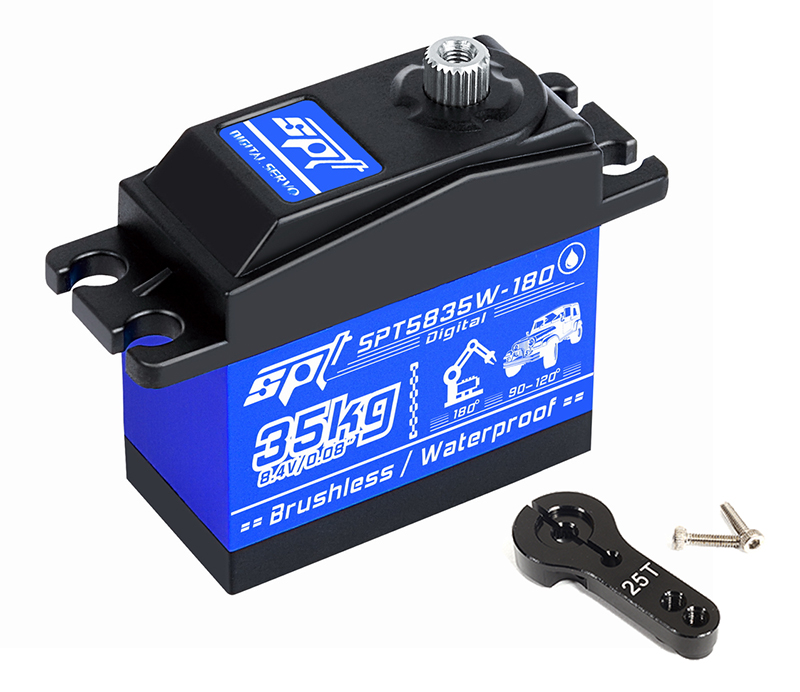 C30396 SPT5835W-180 35kg MG 40x20x40mm Digital Waterproof Brushless Servo w/ Horn - Image 1