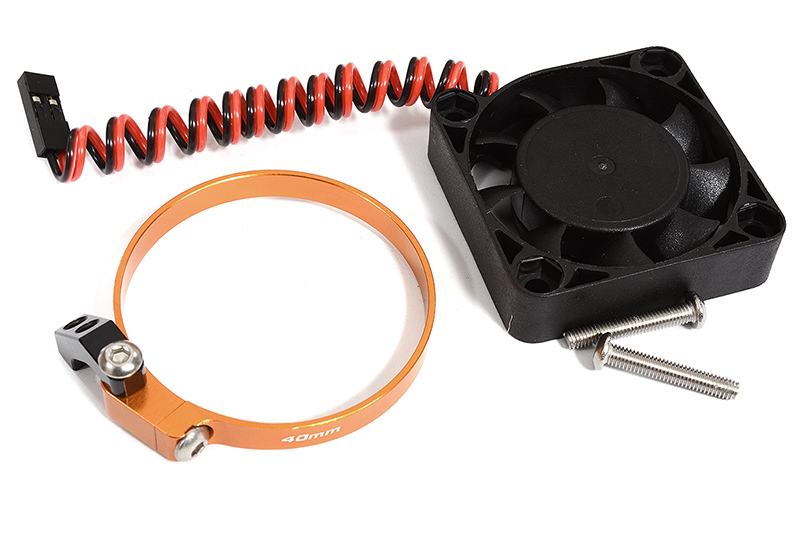 40x40x10mm High Speed Orange Cooling Fan+Clamp Type Mount for 40mm O.D. Motor