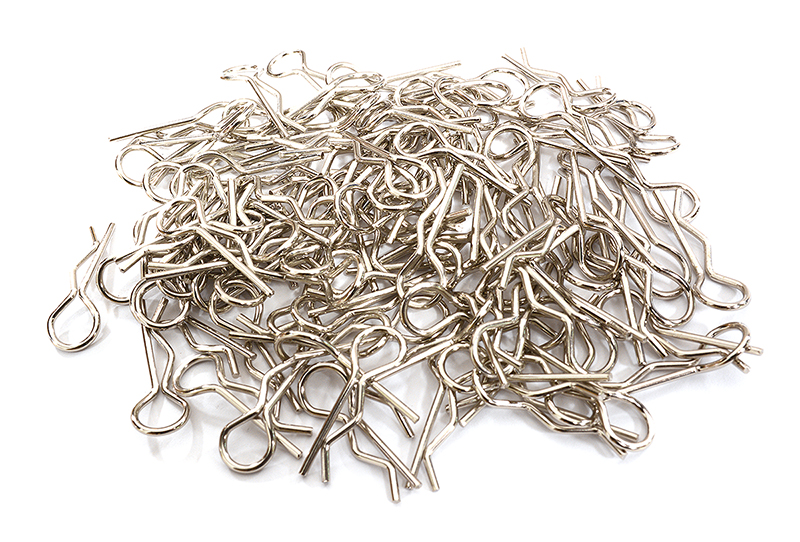 Bent-Up Body Clips (100) for 1/10 Scale RC (LxW=24x8mm)