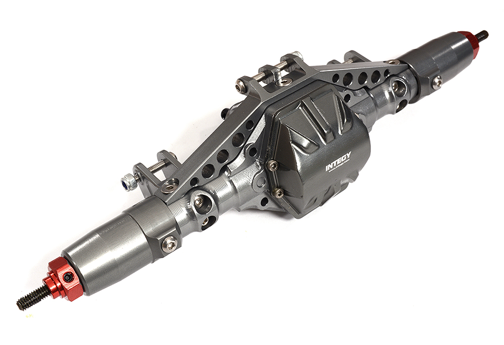 Billet Machined T12 Rear Axle for Axial 1/10 SCX-10 Dingo Honcho Jeep - Gunmetal
