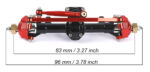 Billet Machined Alloy Front Axle for Axial 1/24 SCX24 Rock Crawler - Black Red - Image 2