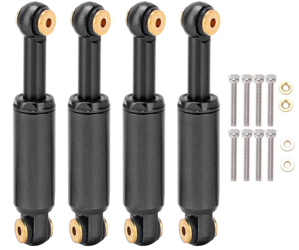 C30792BLACK Billet Machined Alloy Shocks (4) for Axial 1/24 SCX24 Rock Crawler - Image 1