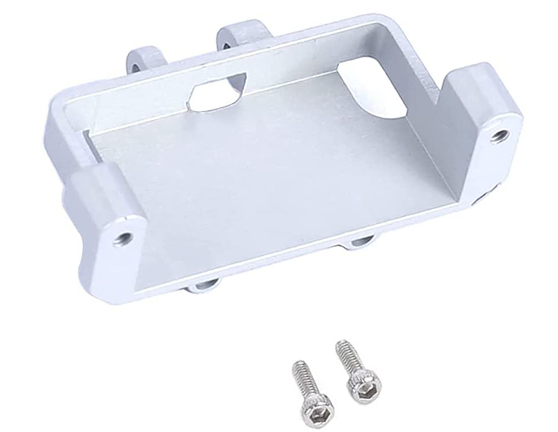 C30793SILVER Billet Machined Alloy Servo Mount for Axial 1/24 SCX24 Rock Crawler - Image 1