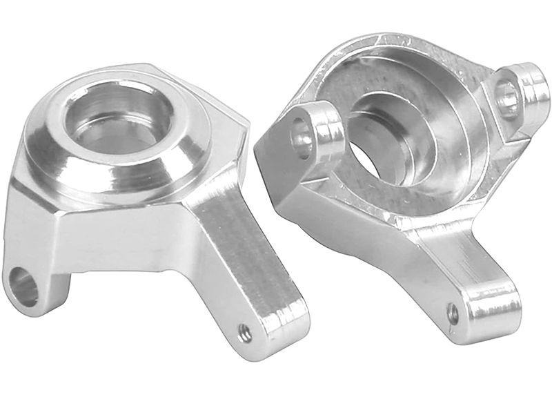 C30794SILVER Billet Machined Alloy Steering Blocks for Axial 1/24 SCX24 Rock Crawler - Image 1