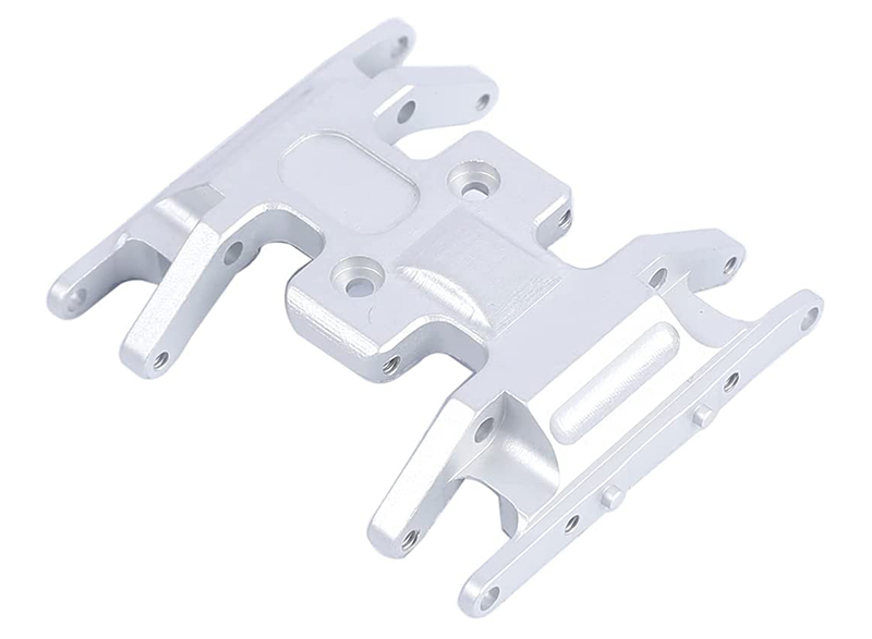 C30796SILVER Billet Machined Alloy Center Skid Plate for Axial 1/24 SCX24 Rock Crawler - Image 1