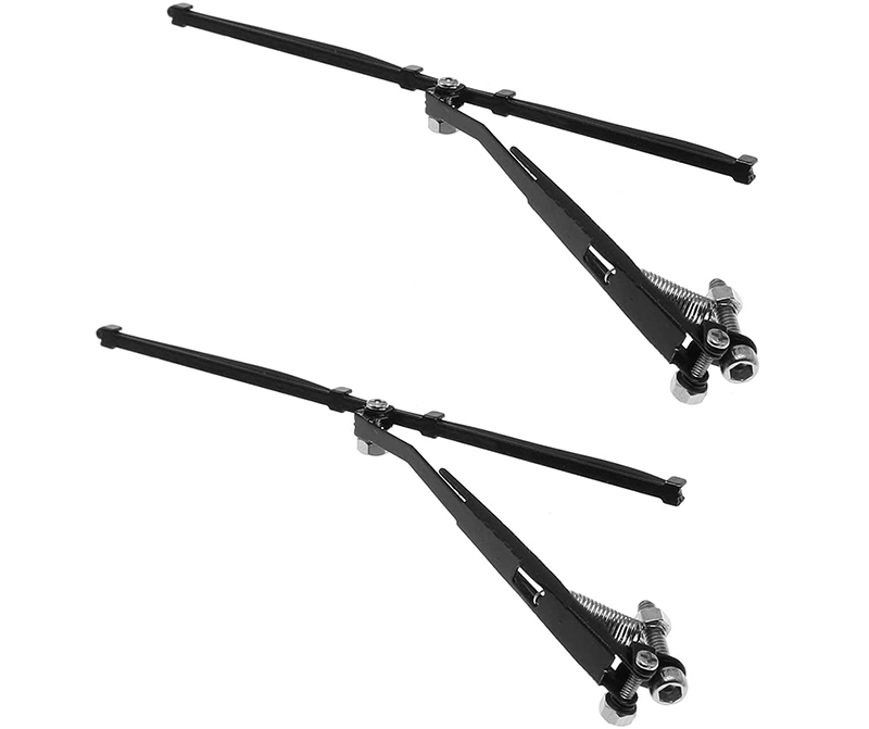 C30806BLACK Realistic Scale Alloy Front Windshield Wiper Kit for 1/10 Axial, Traxxas Crawler - Image 1