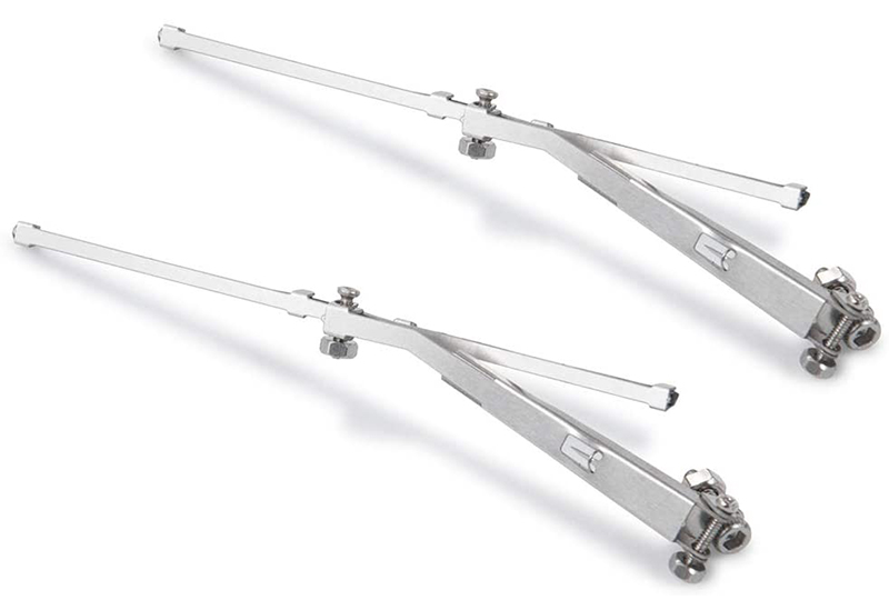 C30806SILVER Realistic Scale Alloy Front Windshield Wiper Kit for 1/10 Axial, Traxxas Crawler - Image 1
