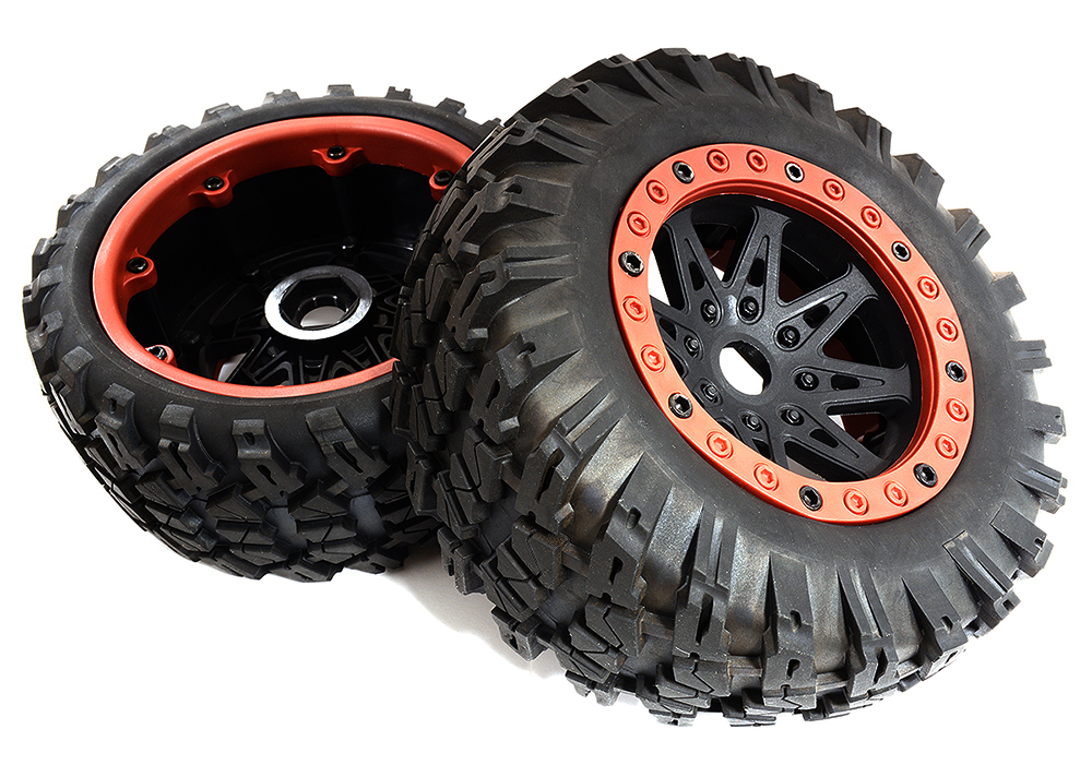 C30825 3.2/4.0 Tires, Wheels TK14 w/Inserts 17mm Hex for 1/8 & 1/7 Size 2pcs OD=138mm - Image 1