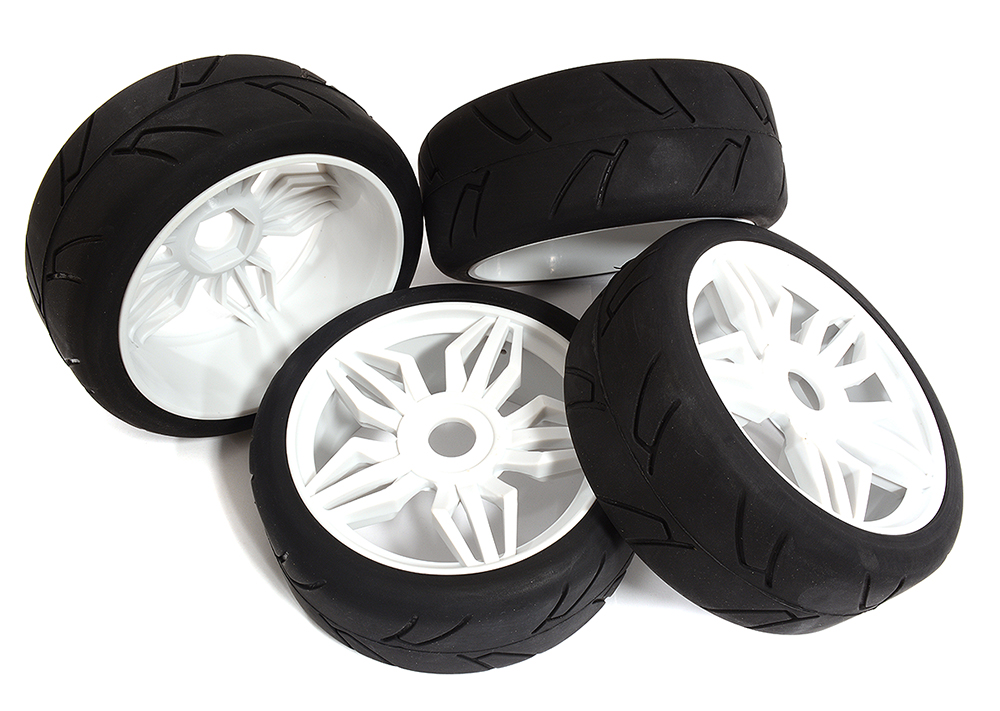 C30855 Tires, Wheels & Inserts TK33 Style w/ 17mm Hex for 1/8 Buggy Size 4pcs OD=103mm - Image 1