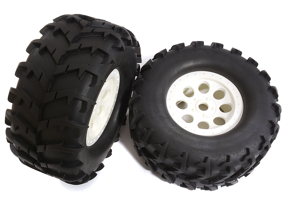 C30866 Tires, Wheels & Inserts TK44 w/17mm Hex for 1/8 Monster Truck Size 2pcs OD=175mm - Image 1