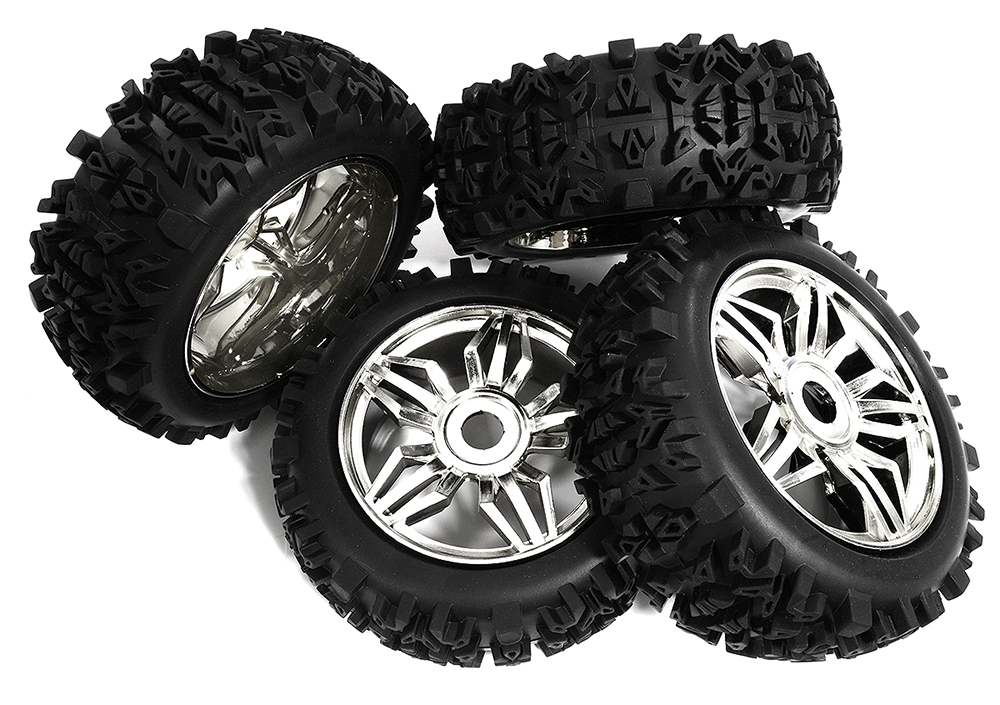 C30890 Tires, Wheels & Inserts TK56 Style w/ 17mm Hex for 1/8 Buggy Size 4pcs OD=120mm - Image 1