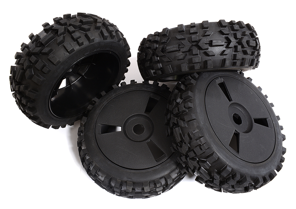 C30896 Tires, Wheels & Inserts TK62 Style w/ 17mm Hex for 1/8 Buggy Size 4pcs OD=120mm - Image 1