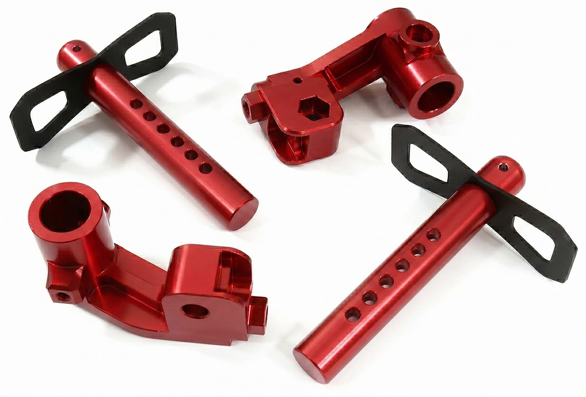 C30931RED Machined Rear Body Posts w/ Mounts for Arrma 1/5 Kraton 4X4 8S BLX ARA320485 - Image 1