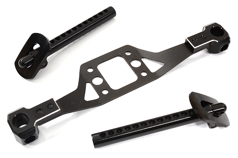 C30936BLACK Machined Alloy Rear Body Posts w/ Mounts for Associated DR10 Drag Race Car RTR - Image 1