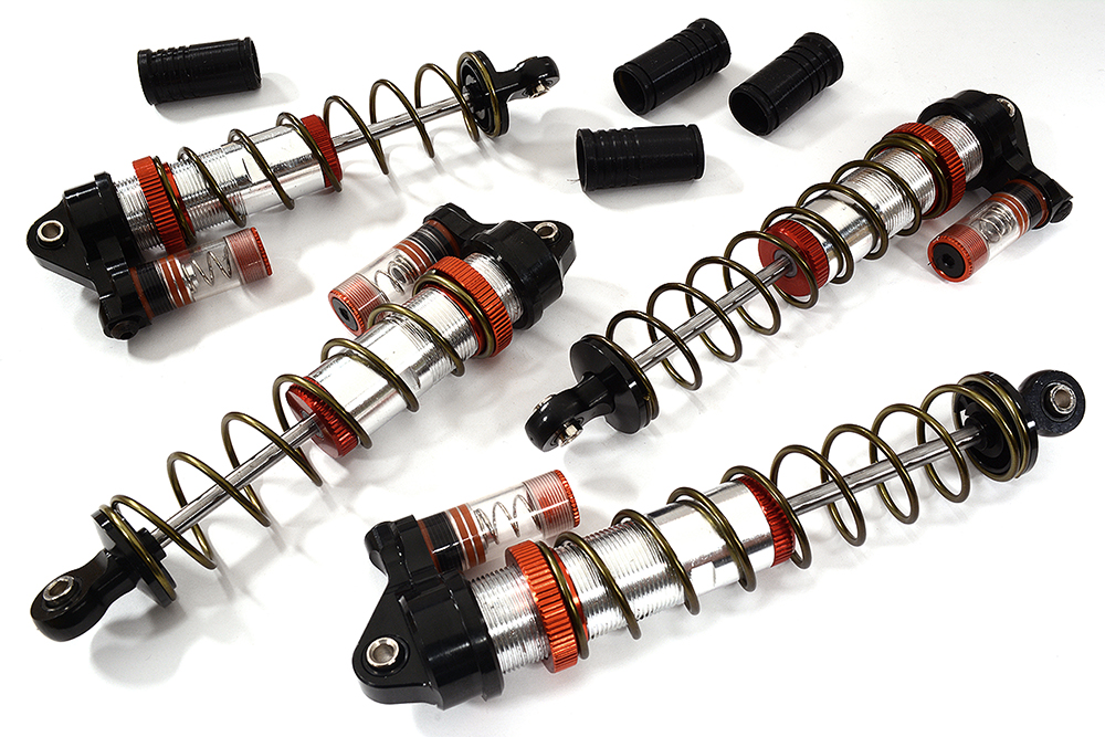 C30939SILVER Machined Piggyback Shock Set for Arrma 1/10 Granite 4X4 3S BLX AR330550 AR330551 - Image 1