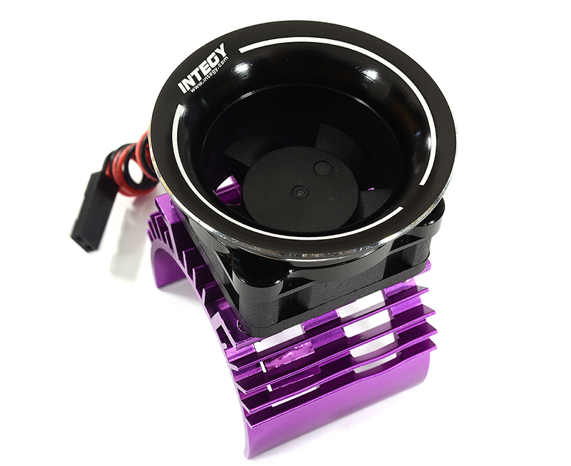 C30951PURPLE 36mm Motor Heatsink + 30x30mm Fan w/ Intake Ram Funnel for Most 1/10 RC - Image 1