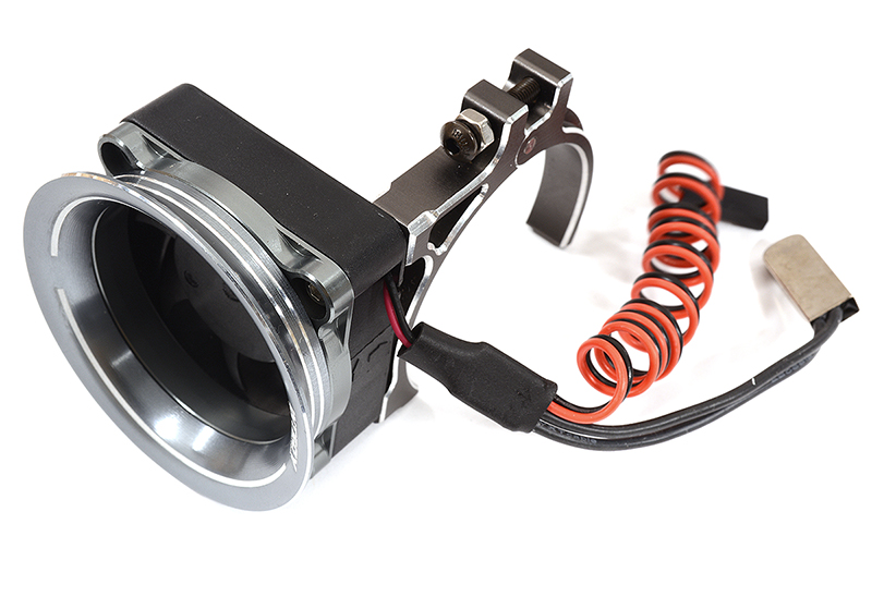 C30952GUN Thermo Controlled 40x40mm Fan w/ Intake Ram Funnel for 40-42mm Motor, 1/8 & 1/10 - Image 1