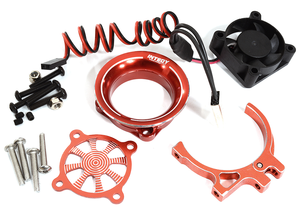 C30959BLUE Thermo Controlled 30x30mm Fan w/ Intake Ram Funnel for 35-36mm Motor 540 & 550 - Image 1