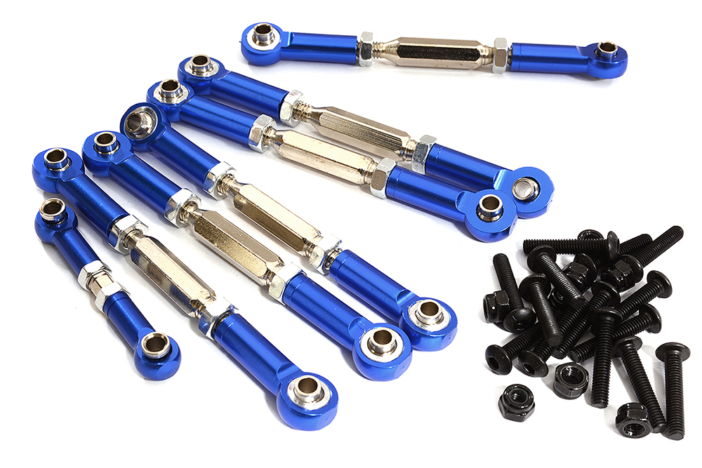 C31010BLUE Turnbuckle Set (7) 73mm, 38mm for 1/10 Traxxas Slash 2WD 2742 3644 3745 - Image 1