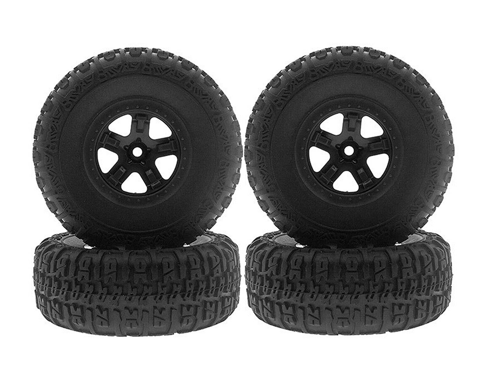 C31011BLACK Composite Short Course 2.2/3.0 Size Wheel & Tire (4) (O.D.=119mm) - Image 1