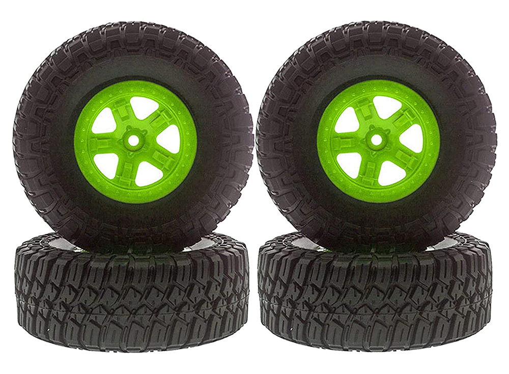 C31012GREEN Composite Short Course 2.2/3.0 Size Wheel & Tire (4) (O.D.=120mm) - Image 1