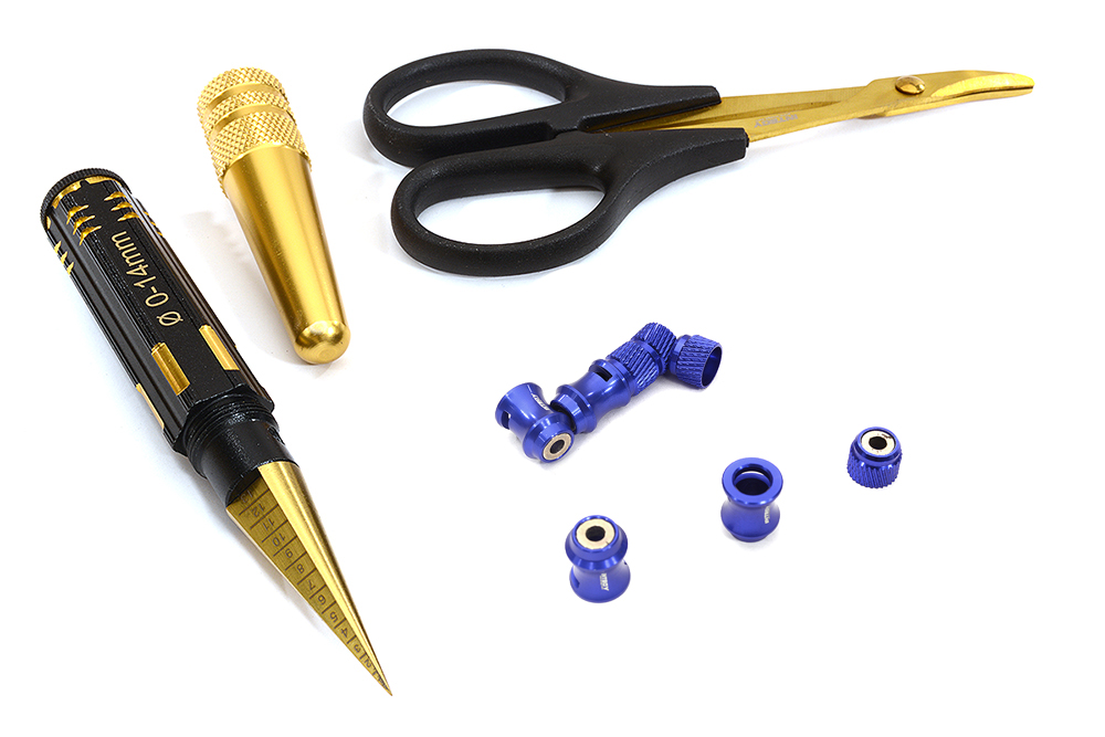 C31019BLUE Universal Blue Plastic R/C Body Mounting Hole, Cut & Trim Tool Kit - Image 1