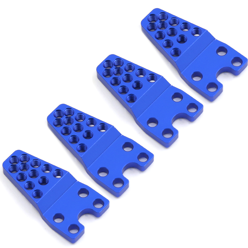 C31027BLUE Alloy Adjustable Shock Mount Plate (4) for Axial 1/10 SCX-10 & D90 Crawler - Image 1