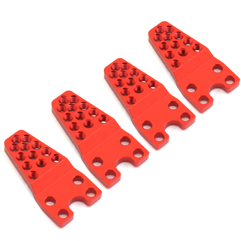 C31027RED Alloy Adjustable Shock Mount Plate (4) for Axial 1/10 SCX-10 & D90 Crawler - Image 1