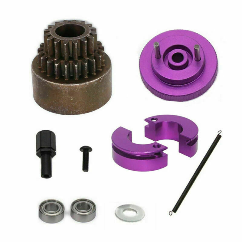 C31031PURPLE 1/10 Nitro Flywheel, Clutch & 16/21T 2-Speed Clutch Bell Set - Image 1