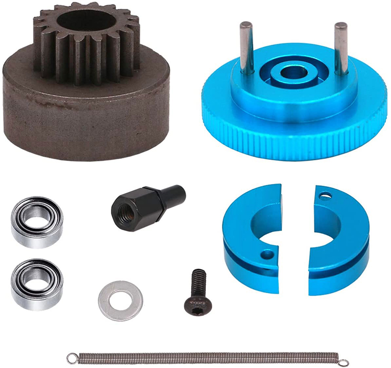 C31032BLUE 1/10 Nitro Flywheel, Clutch & 16T Single Speed Clutch Bell Set - Image 1