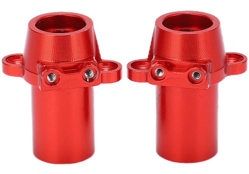 C31123RED Alloy Straight Axle Hub Adapters Carriers for Axial 1/10 RBX10 Ryft 4WD - Image 1