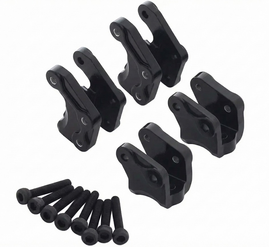 C31159BLACK Alloy Front & Rear Linkage Mounts for Axial 1/10 RBX10 Ryft 4WD Rock Bouncer - Image 1