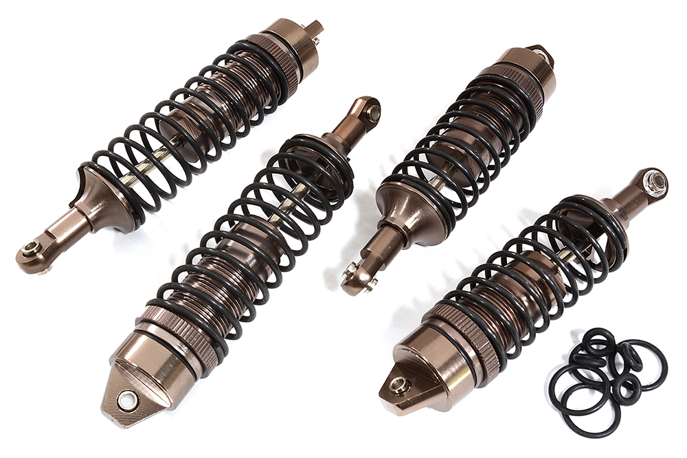 C31228BRONZE Alloy Shock Set (4) for Traxxas 1/10 Slash 4X4 Off-Road - Image 1