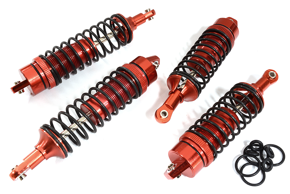 C31228RED Alloy Shock Set (4) for Traxxas 1/10 Slash 4X4 Off-Road - Image 1