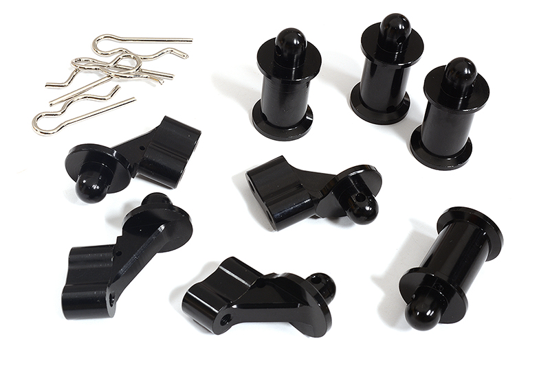 C31292BLACK Machined Front & Rear Body Mount Set for Arrma 1/8 Kraton 6S BLX V3 AR330230 - Image 1