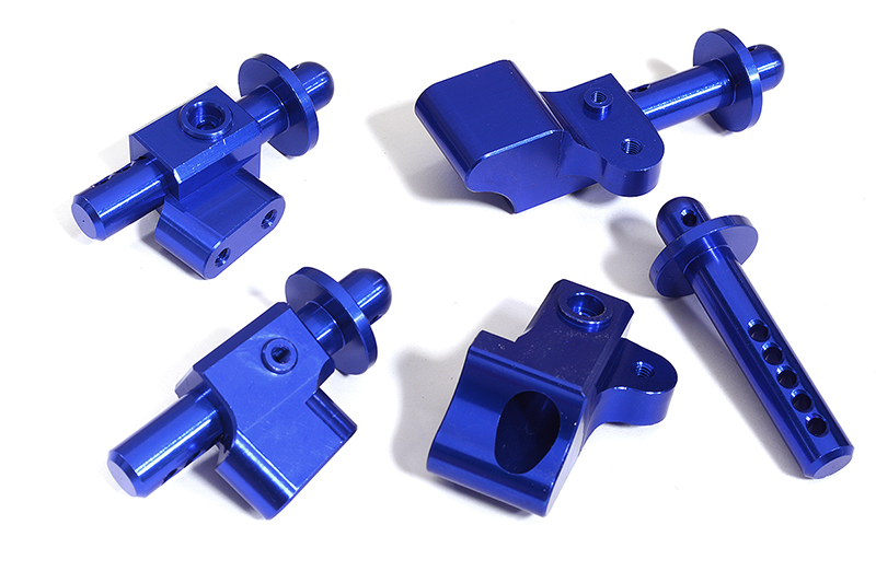 C31293BLUE Machined Front & Rear Body Mount Set for Arrma 1/8 Outcast 6S BLX AR320357 - Image 1