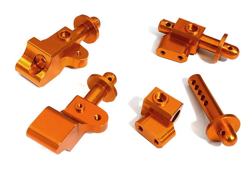 C31293ORANGE Machined Front & Rear Body Mount Set for Arrma 1/8 Outcast 6S BLX AR320357 - Image 1