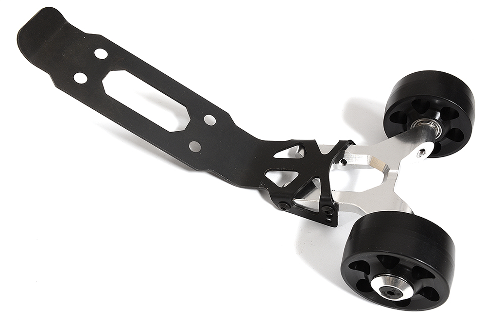 C31296SILVER Silver Billet Machined Wheelie Bar for Traxxas 1/10 Maxx 4S Monster Truck 8976 - Image 1