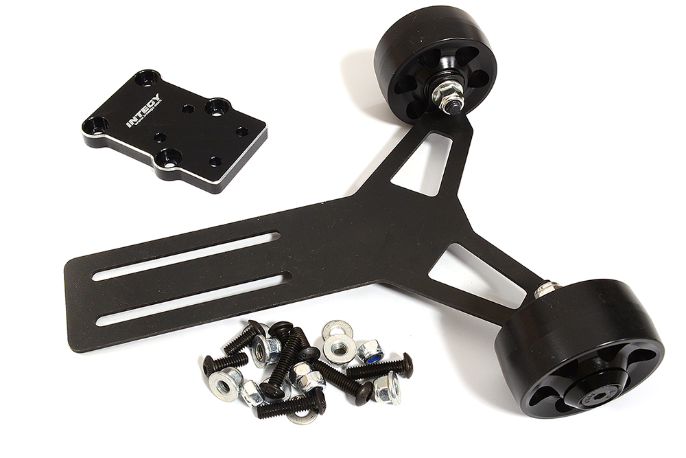 C31322BLACK Machined Aluminum Wheelie Bar Set for Arrma 1/5 Kraton 4X4 8S BLX ARA320536 - Image 1