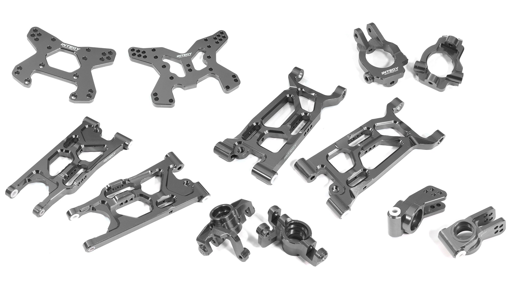 C31332GREY Billet Machined Alloy Suspension Set for Losi 1/10 Lasernut U4 4WD Brushless RTR - Image 1