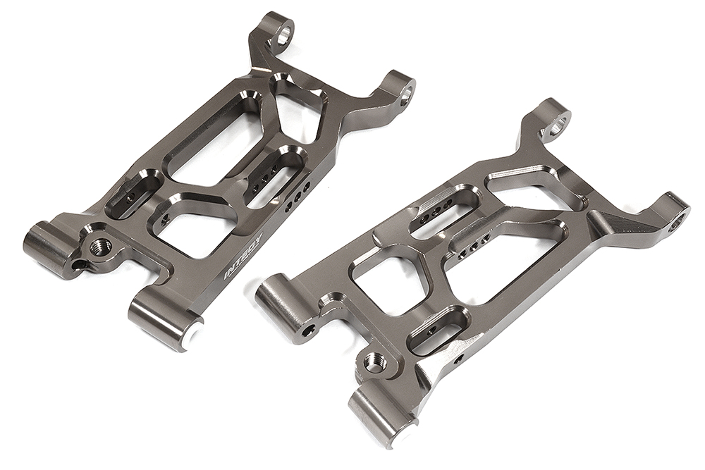 C31334GREY Billet Machined Front Lower Arms for Losi 1/10 Lasernut U4 4WD Brushless RTR - Image 1