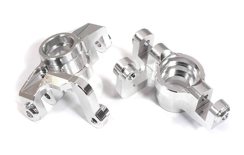 C31339SILVER Billet Machined Steering Knuckles for Losi 1/10 Lasernut U4 4WD Brushless RTR - Image 1