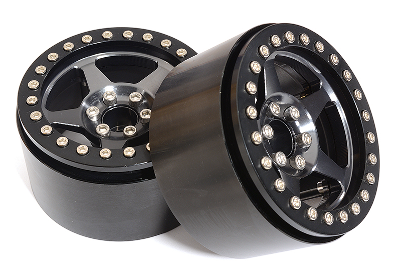 C31375GUN 2.2 Size Billet Machined Alloy 5 Spoke Wheel(2) 115g Each for 1/10 Scale Crawler - Image 1
