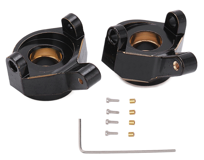 C31387 Alloy Machined Brass 11g Each Steering Blocks for Axial 1/24 SCX24 - Image 1