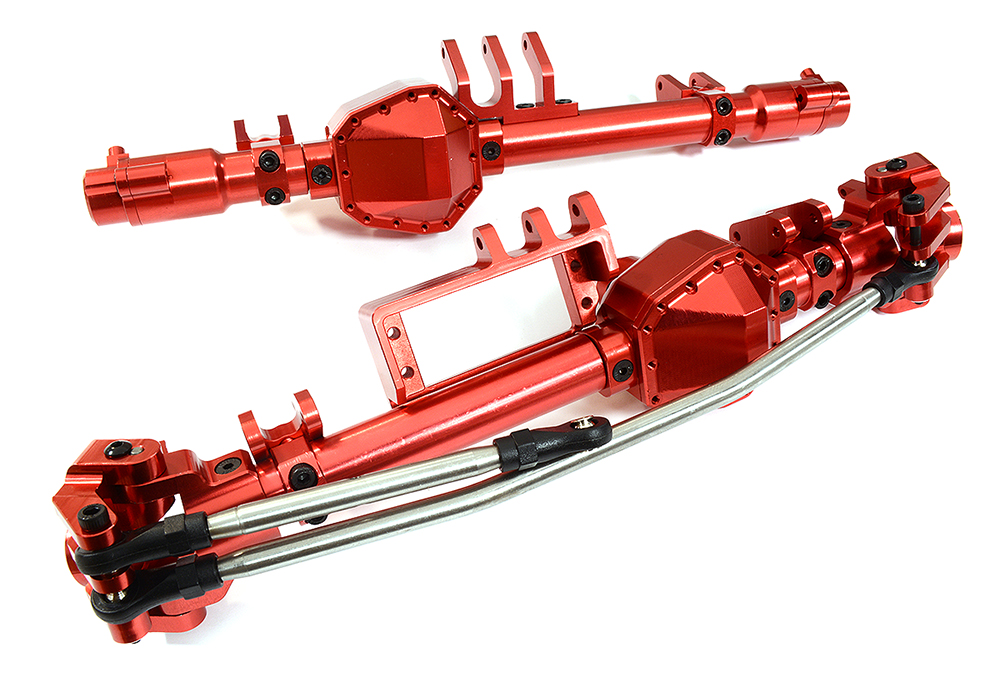 C31392RED Machined Alloy Axle (2) Housings for Axial 1/10 RBX10 Ryft 4WD Rock Bouncer - Image 1