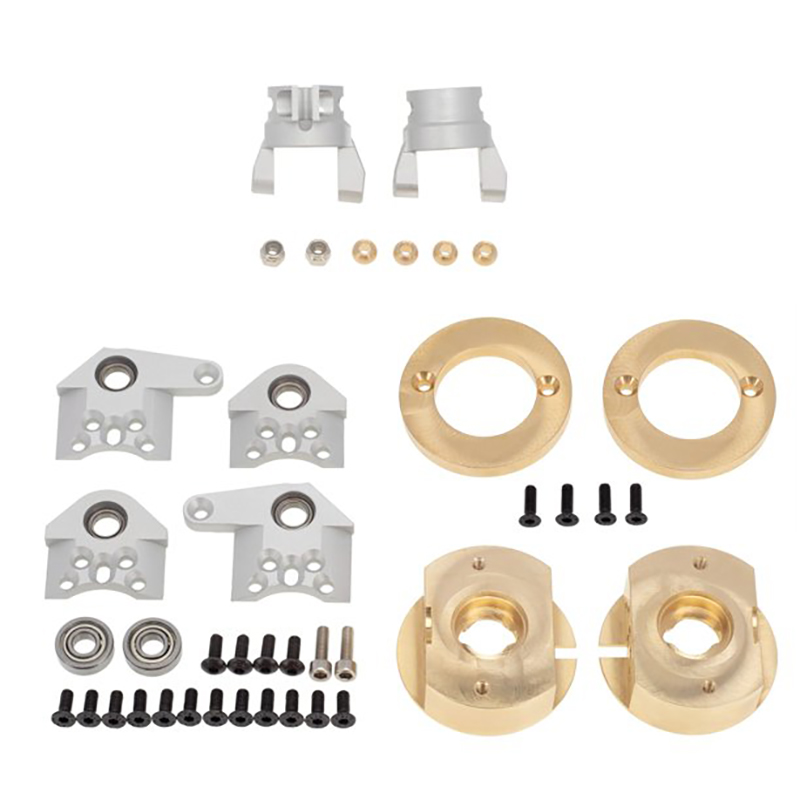 C31495SILVER Alloy Caster & Steering Blocks w/ Weight Added 146g Each for Wraith 2.2 & RR10 - Image 1