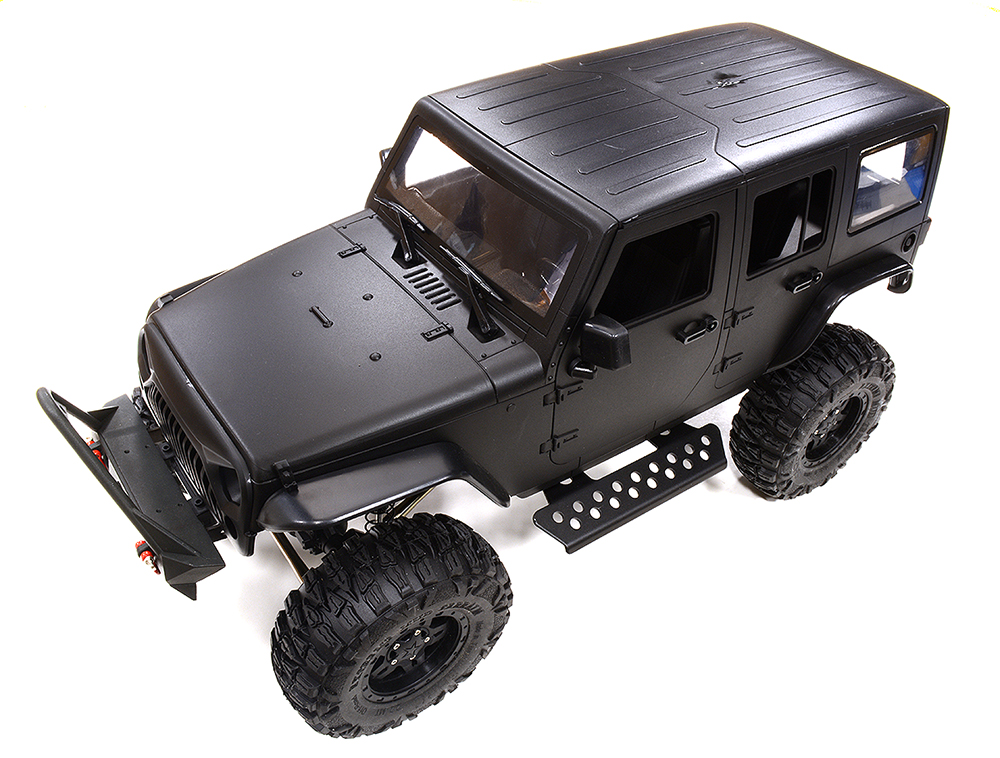 C31552BLACK Realistic 1/10 Scale Off-Road Crawler Chassis in Black, 313mm Wheelbase - Image 1