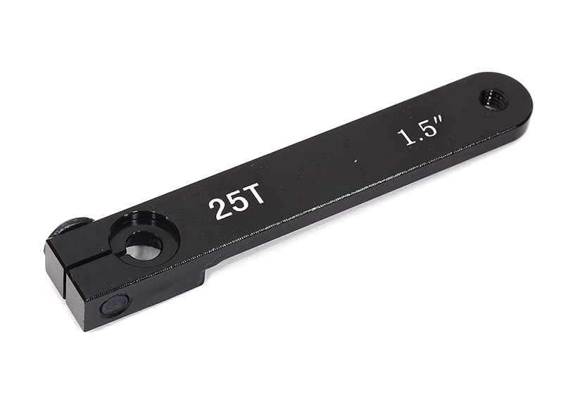 C31596BLACK Billet Machined Alloy Servo Horn 25T for Futaba Servo (r=38mm) - Image 1